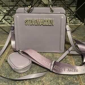 STEVE MADDEN BEVELYN G SATCHEL CROSSBODY BAG W RHINESTONES LAVENDER